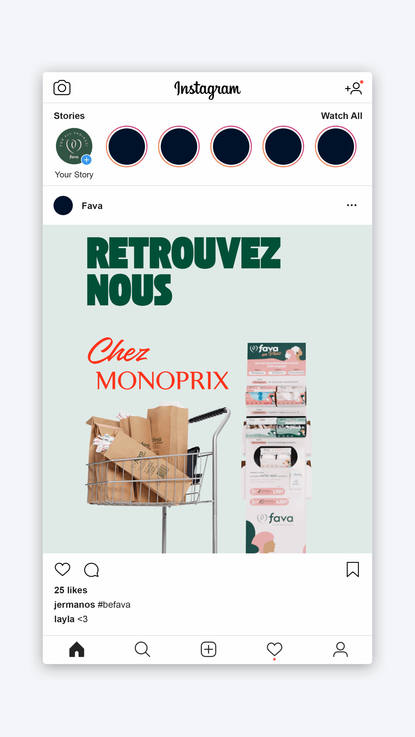 design social media - Post Retrouvez nous chez Monoprix
